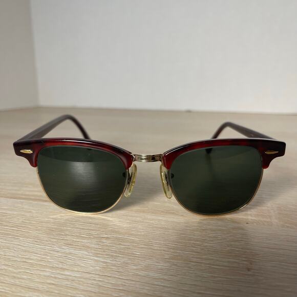 Vintage B&L Ray-Ban W0356 Clubmaster Sunglasses FRAMES ONLY Tortoise Shell - Picture 2 of 10